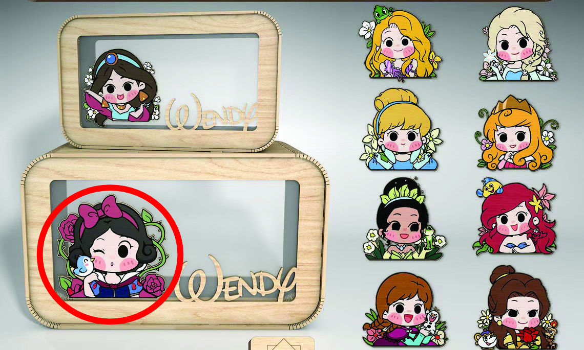 imagem do arquivo vetor para download Cofrinho infantil personalizado de princesa