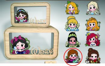 imagem do arquivo vetor para download Cofrinho infantil personalizado de princesa