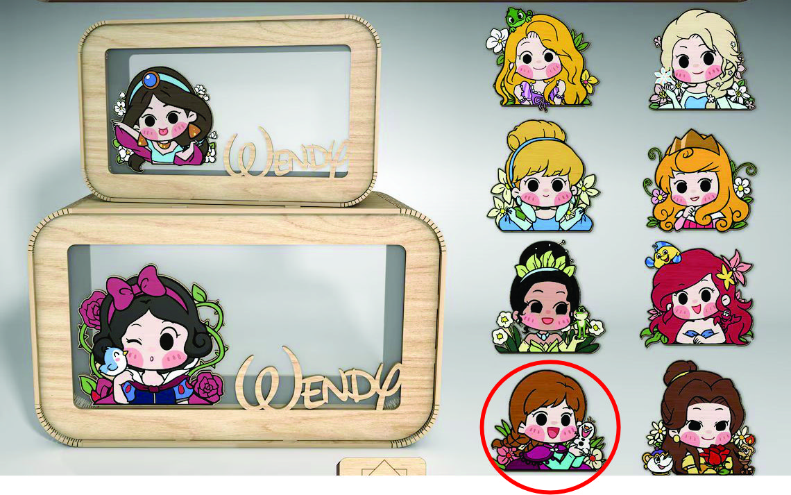 imagem do arquivo vetor para download Cofrinho infantil personalizado de princesa