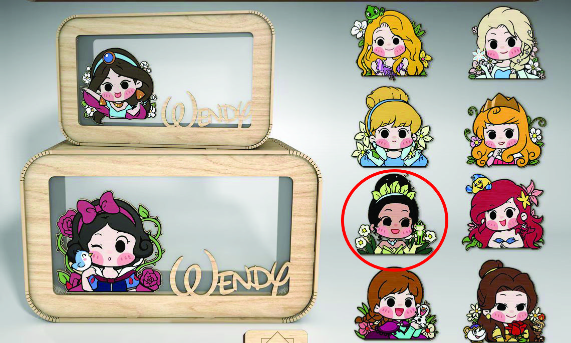 imagem do arquivo vetor para download Cofrinho infantil personalizado de princesa
