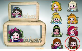 imagem do arquivo vetor para download Cofrinho infantil personalizado de princesa