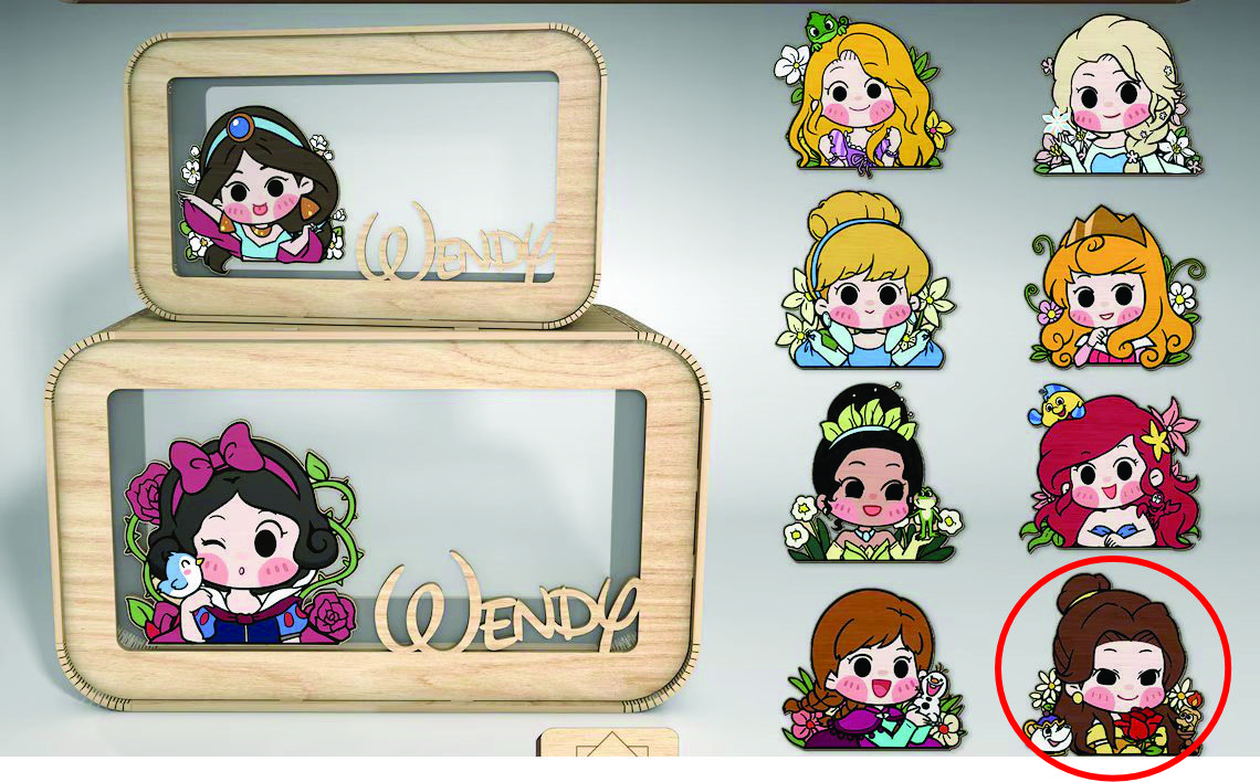 imagem do arquivo vetor para download Cofrinho infantil personalizado de princesa