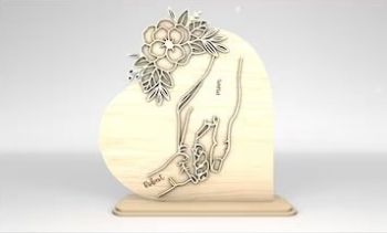 imagem do arquivo vetor para download Coração decorativo de mães e filhos personalizado