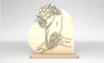 imagem do arquivo vetor para download Coração decorativo de mães e filhos personalizado