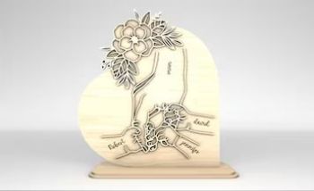 imagem do arquivo vetor para download Coração decorativo de mães e filhos personalizado