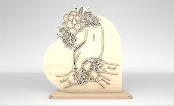 imagem do arquivo vetor para download Coração decorativo de mães e filhos personalizado