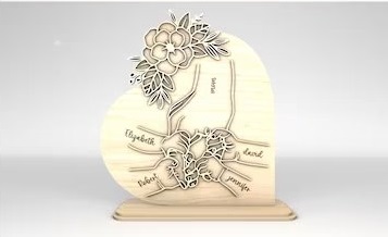imagem do arquivo vetor para download Coração decorativo de mães e filhos personalizado