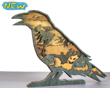 imagem do arquivo vetor para download Corvo em Camadas Decorativo