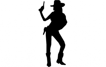 imagem do arquivo vetor para download Cowgirl com arma