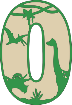 imagem do arquivo vetor para download Decoração Numeral dos dinossauros Numero 0