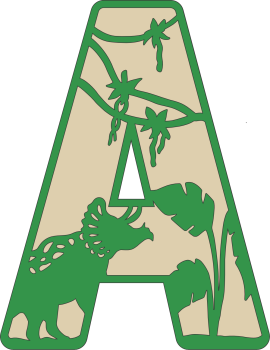 imagem do arquivo vetor para download Decoração alfabética dos dinossauros Letra A