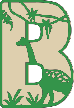 imagem do arquivo vetor para download Decoração alfabética dos dinossauros Letra B