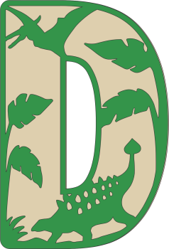imagem do arquivo vetor para download Decoração alfabética dos dinossauros Letra D