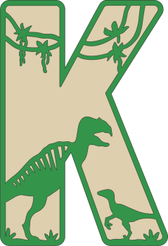 imagem do arquivo vetor para download Decoração alfabética dos dinossauros Letra K