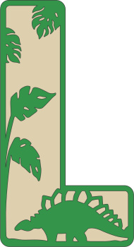 imagem do arquivo vetor para download Decoração alfabética dos dinossauros Letra L