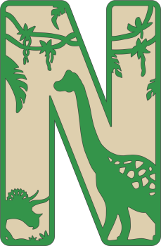 imagem do arquivo vetor para download Decoração alfabética dos dinossauros Letra N