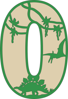 imagem do arquivo vetor para download Decoração alfabética dos dinossauros Letra O