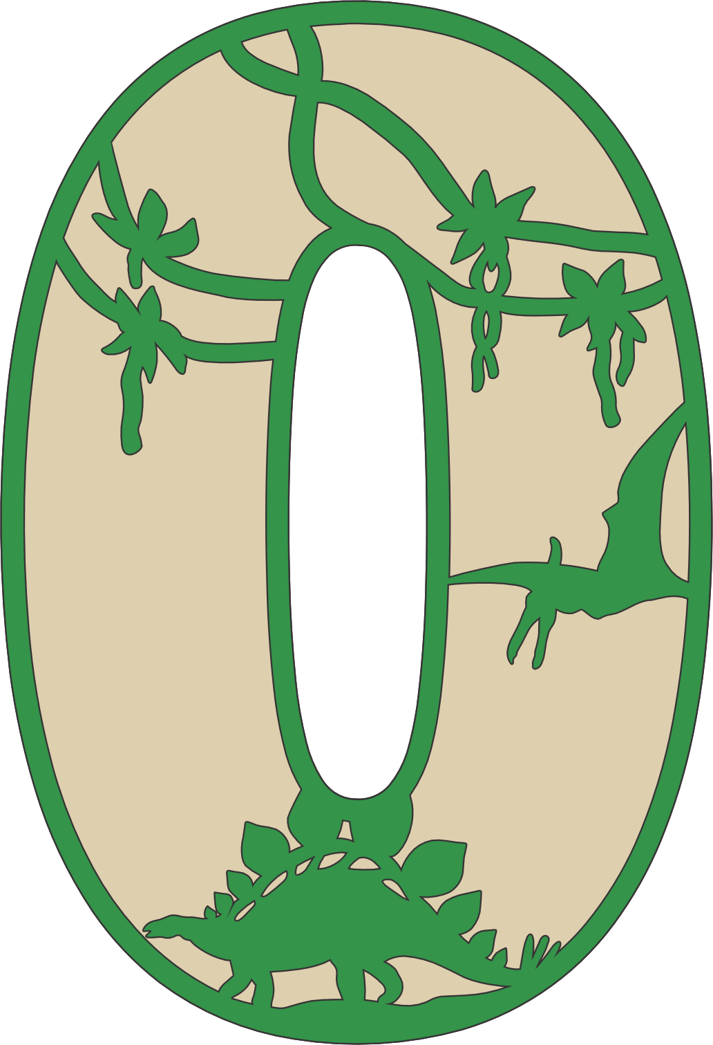 imagem do arquivo vetor para download Decoração alfabética dos dinossauros Letra O
