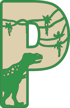 imagem do arquivo vetor para download Decoração alfabética dos dinossauros Letra P