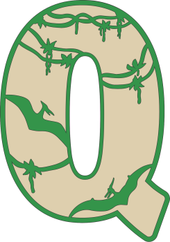 imagem do arquivo vetor para download Decoração alfabética dos dinossauros Letra Q