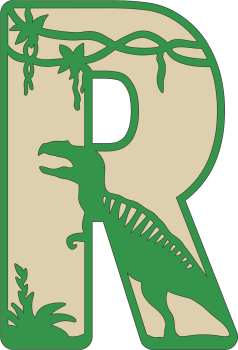 imagem do arquivo vetor para download Decoração alfabética dos dinossauros Letra R