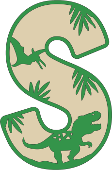 imagem do arquivo vetor para download Decoração alfabética dos dinossauros Letra S