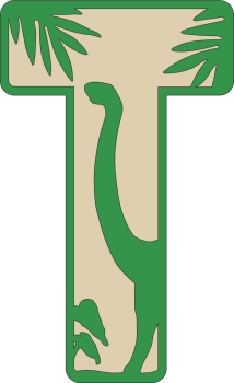 imagem do arquivo vetor para download Decoração alfabética dos dinossauros Letra T