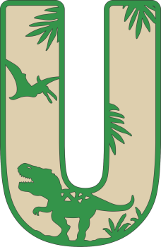 imagem do arquivo vetor para download Decoração alfabética dos dinossauros Letra U