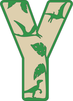 imagem do arquivo vetor para download Decoração alfabética dos dinossauros Letra Y