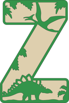 imagem do arquivo vetor para download Decoração alfabética dos dinossauros Letra Z
