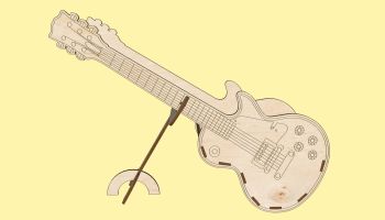 imagem do arquivo vetor para download Decoração de Guitarra em Suporte de Flor