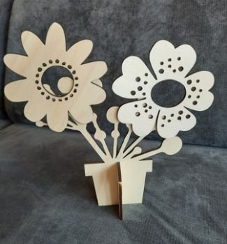 imagem do arquivo vetor para download Decoração de Mesa com Flores Cortadas a Laser