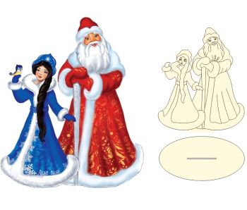 imagem do arquivo vetor para download Decoração de Natal com Papai Noel e Donzela