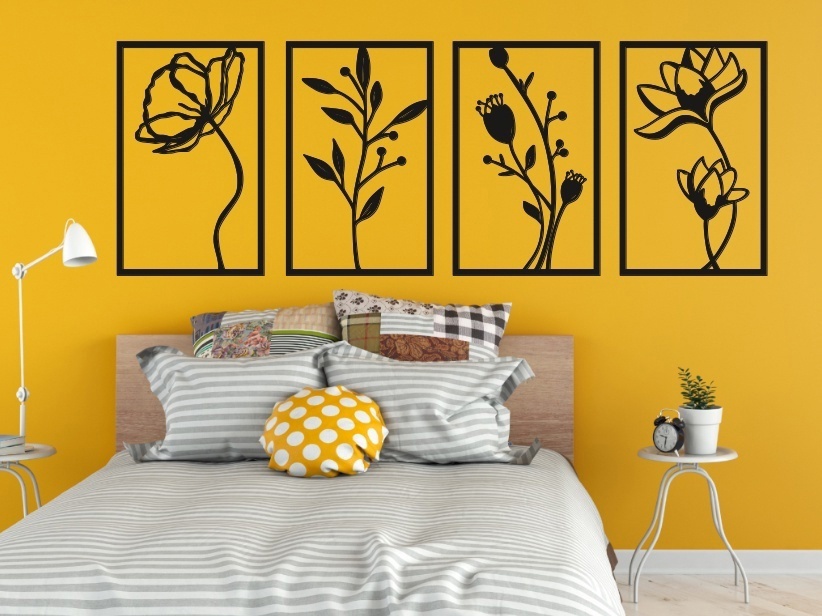 imagem do arquivo vetor para download Decoração de Parede com Flores