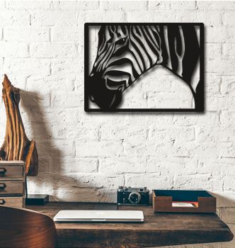 imagem do arquivo vetor para download Decoração de Parede de Zebra em Madeira 