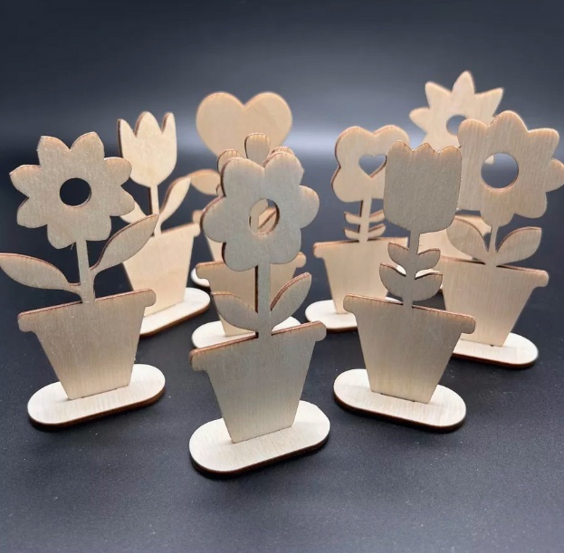 imagem do arquivo vetor para download Decoração de Vaso de Flores Cortada a Laser 
