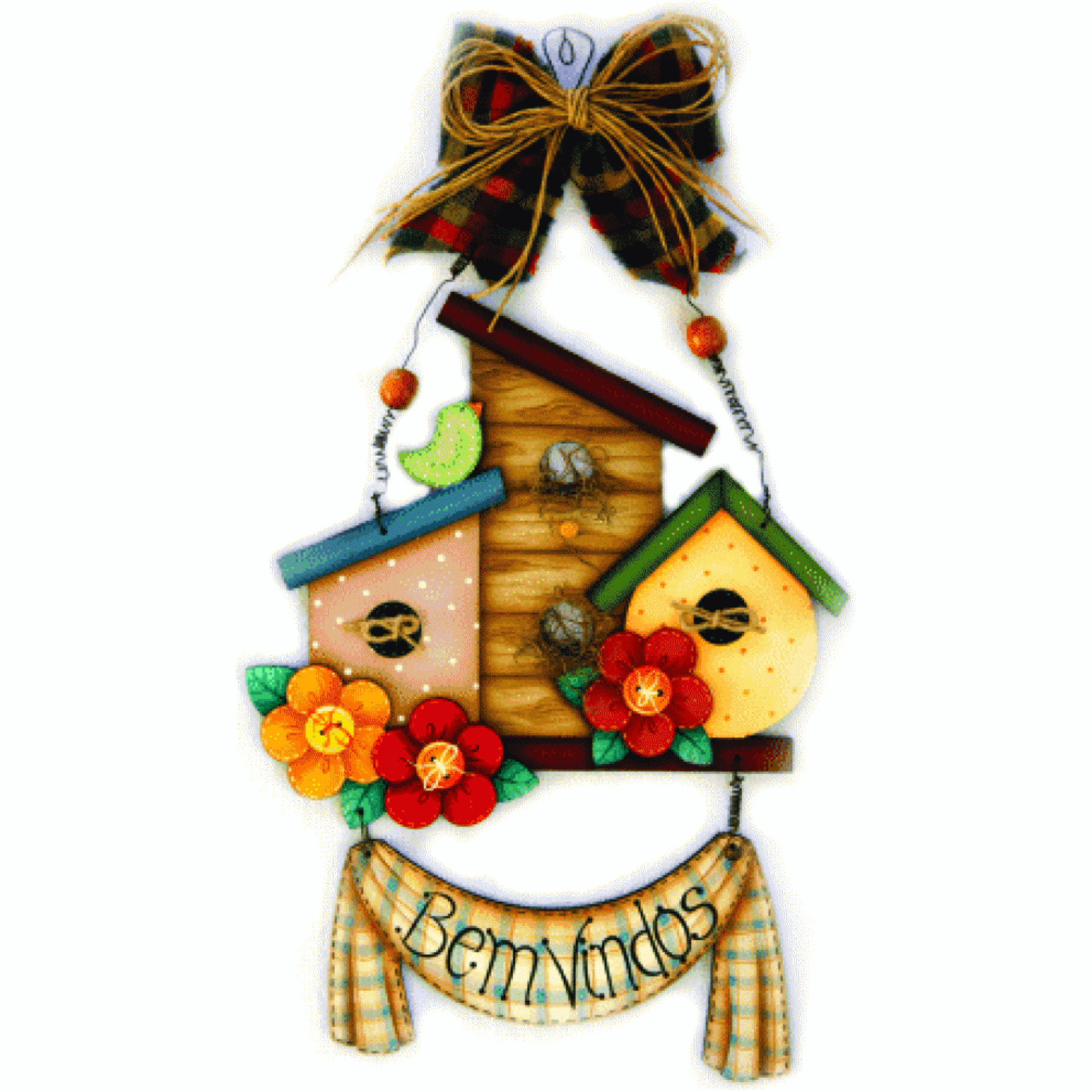 imagem do arquivo vetor para download Decoração de parede casinhas