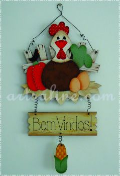 imagem do arquivo vetor para download Decoração de parede galinha