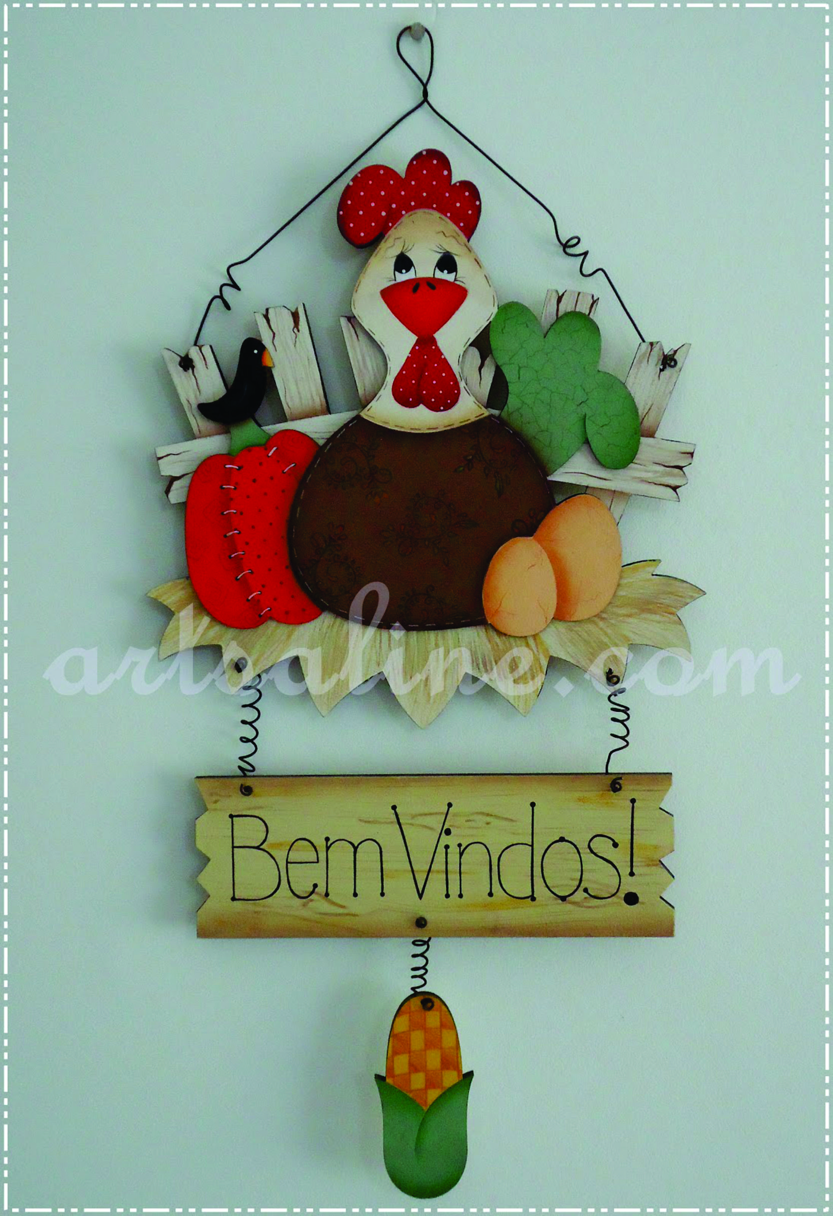 imagem do arquivo vetor para download Decoração de parede galinha