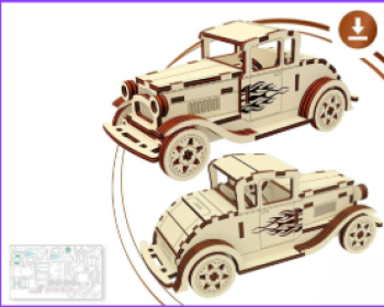 imagem do arquivo vetor para download Design de madeira compensada 3d de Roadster