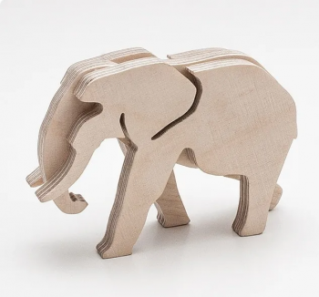 imagem do arquivo vetor para download Elefante em miniatura de madeira