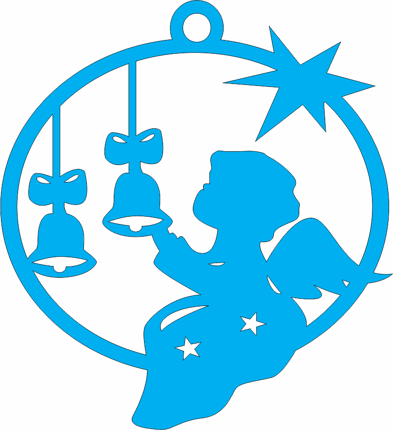 imagem do arquivo vetor para download Enfeite para arvore de natal: Anjinho 