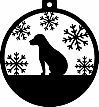 imagem do arquivo vetor para download Enfeite para arvore de natal: Cão