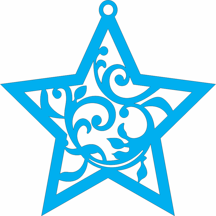 imagem do arquivo vetor para download Enfeite para arvore de natal: Estrela 