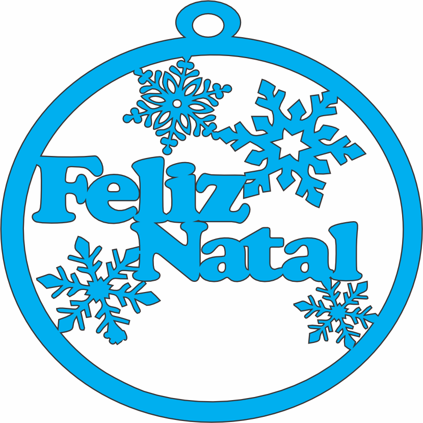 imagem do arquivo vetor para download Enfeite para arvore de natal: Feliz Natal 