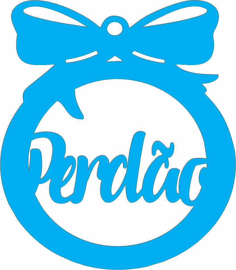 imagem do arquivo vetor para download Enfeite para arvore de natal: Frase Perdão 