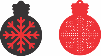 imagem do arquivo vetor para download Enfeite para arvore de natal: Flocos de neve 