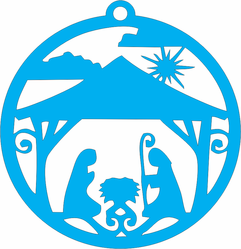 imagem do arquivo vetor para download Enfeite para arvore de natal: Presépio 