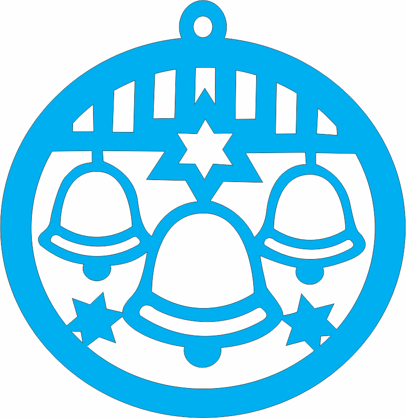 imagem do arquivo vetor para download Enfeite para arvore de natal: Sininhos 