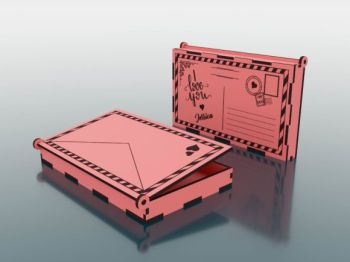 imagem do arquivo vetor para download Envelope Cortado a Laser com Aba